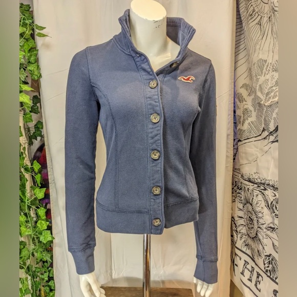 4 for 25$ HOLLISTER | Blue Sweater Jacket Vest. Women’s Size Medium. - Picture 5 of 9